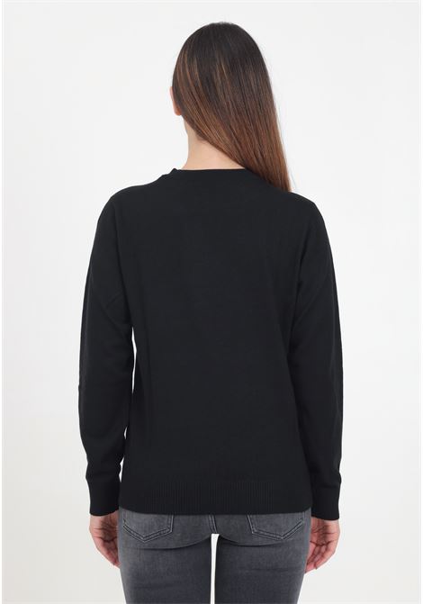 Black crew-neck sweater for women with logo embroidery ARMANI EXCHANGE | 6DYM1JYME3Z1200